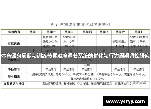 体育健身周期与训练节奏难度调节系统的优化与行为周期调控研究