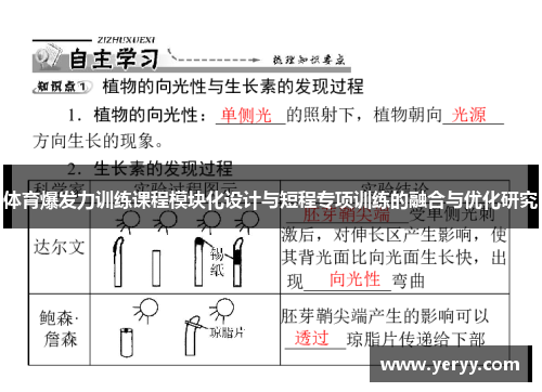 体育爆发力训练课程模块化设计与短程专项训练的融合与优化研究